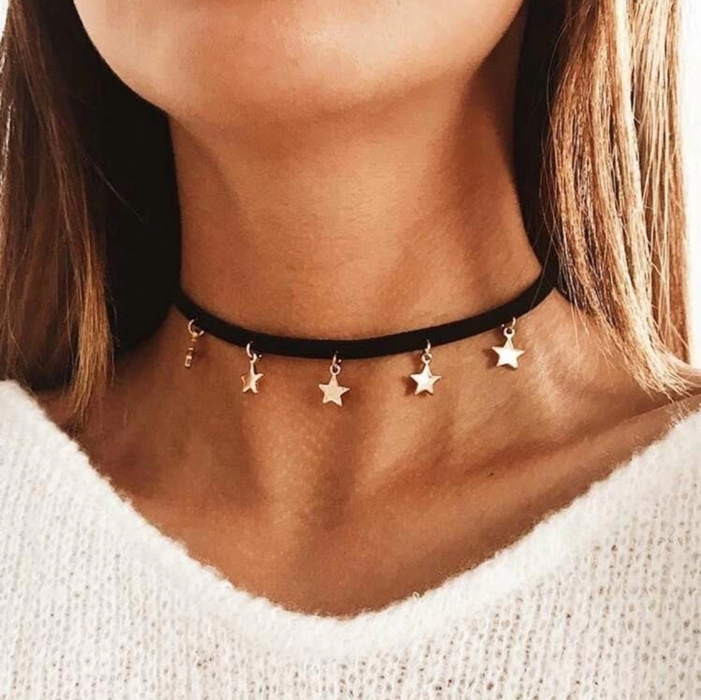 3/$30 tassel fringe boho star choker necklace